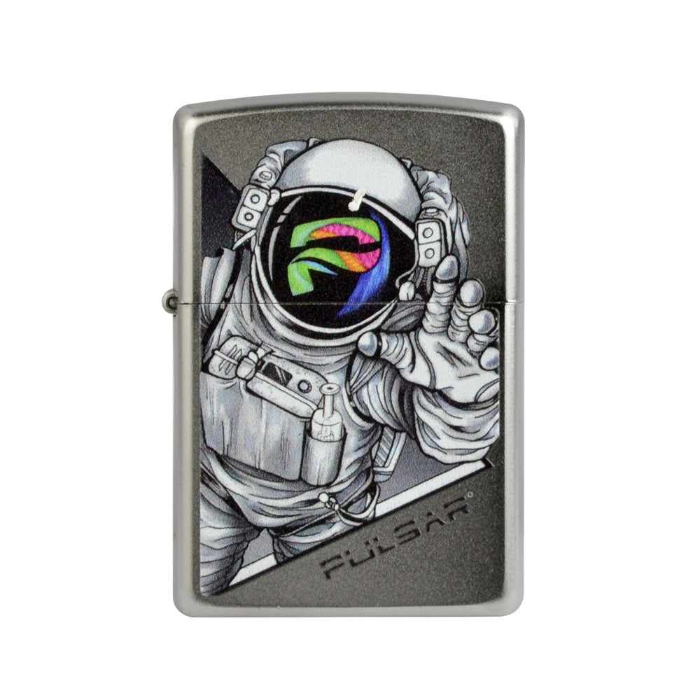 Zippo Lighter | Pulsar Psychedelic Spaceman | Brushed Chrome - Discreet Smoker