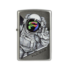 Zippo Lighter | Pulsar Psychedelic Spaceman | Brushed Chrome - Discreet Smoker