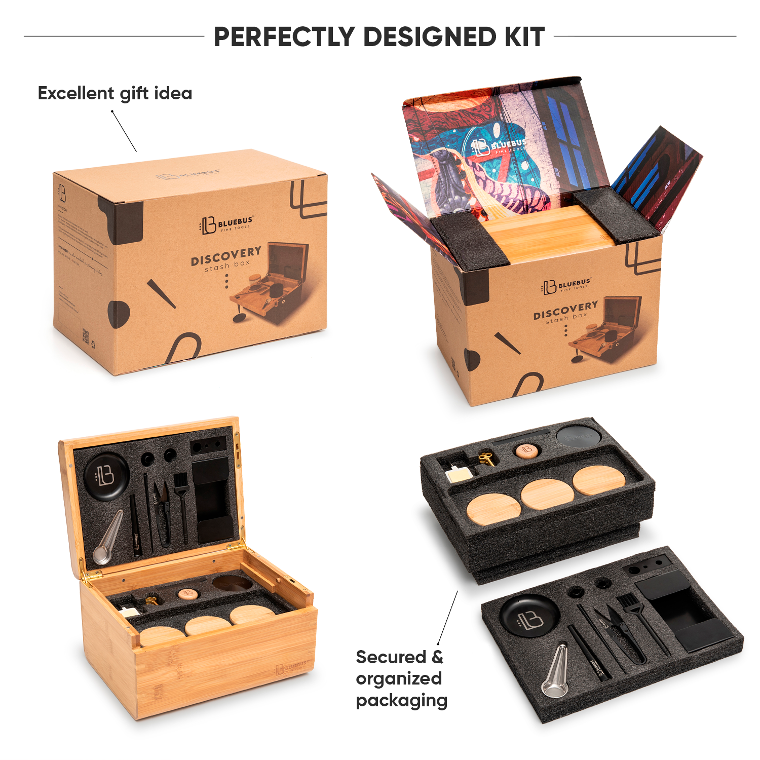 DISCOVERY 2.0 Storage Stash Box with Fingerprint Lock - Discreet Smoker