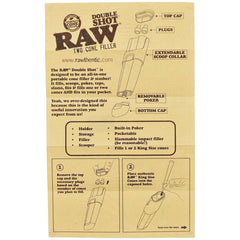 RAW Double Shot Two Cone Filler - King Size - Discreet Smoker
