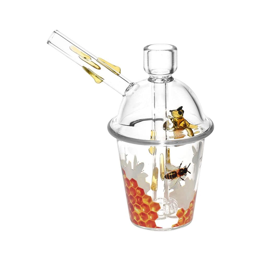 Buzzin' Bee Glass Cup Bubbler - 5.5" - Discreet Smoker