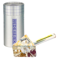 Red Eye Tek Terminator Finish Infinity Bowl Triangle Glass Hand Pipe | 4.5" - Discreet Smoker