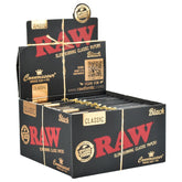 RAW Black Connoisseur Rolling Papers + Tips / 32pc / King Size Slim 24pk - Discreet Smoker