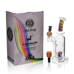 High Society | Centauri Premium Wig Wag Hybrid Pipe (White Rainbow) - Discreet Smoker