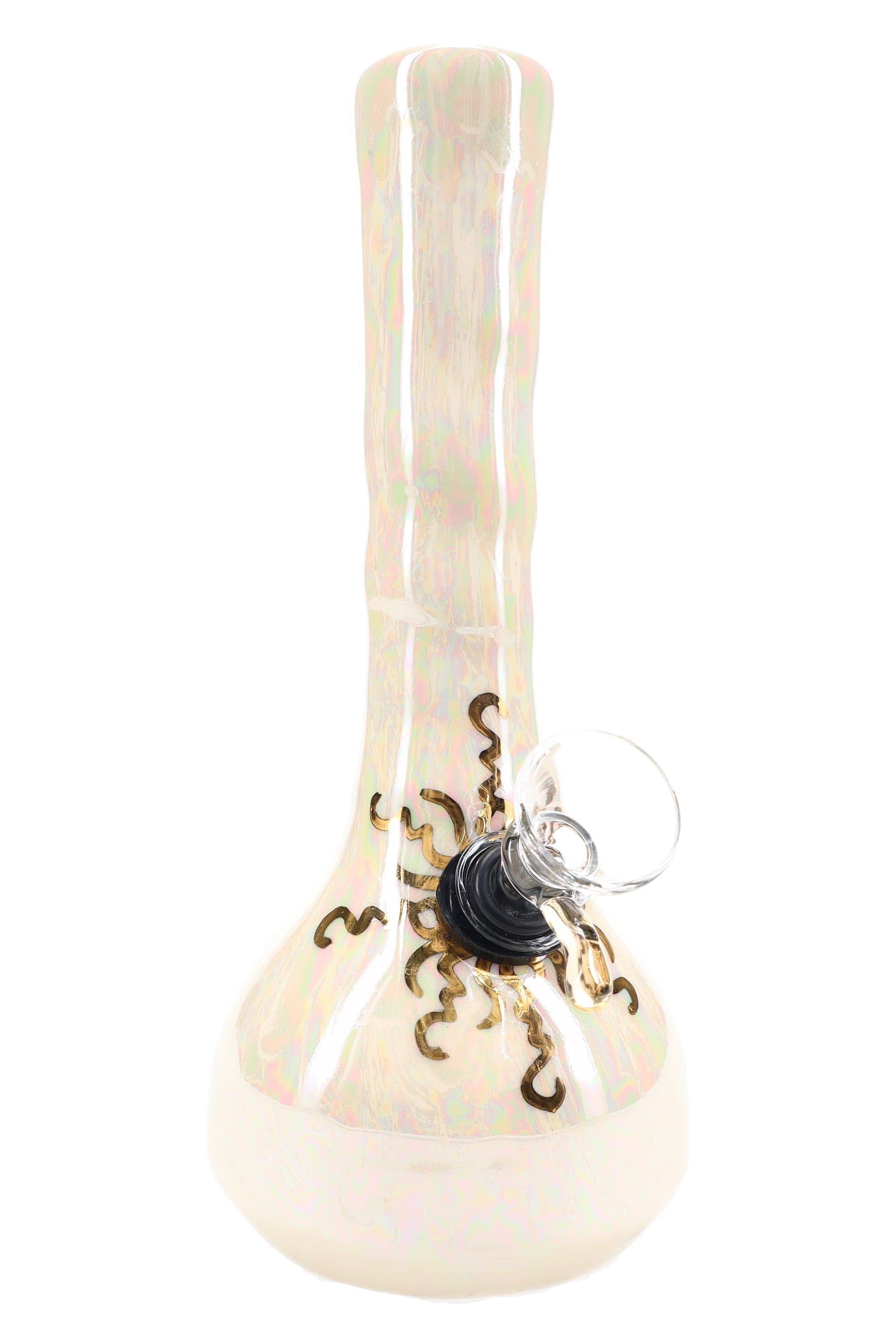 Ancient Creations Ceramics 6″ Ceramic Beaker Bong – 22K Gold – US-Made - Discreet Smoker