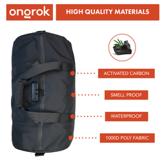 Ongrok Carbon-lined Smell proof Duffle Bag - Discreet Smoker
