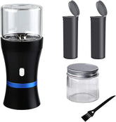 Electric Herb Grinder COMPACT for Flower Buds, Usb-Rechargeable, 2Pcs 1.7Oz Glass Herb Chamber - Ideal for Everyday Carry