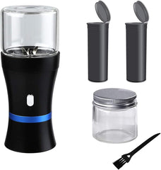Electric Herb Grinder COMPACT for Flower Buds, Usb-Rechargeable, 2Pcs 1.7Oz Glass Herb Chamber - Ideal for Everyday Carry