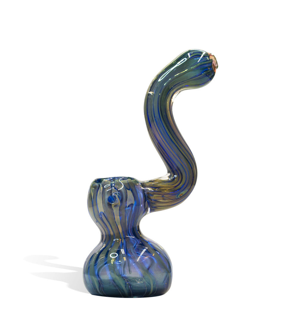 7 inch Gold Fumed Bubbler with Art Design - Discreet Smoker