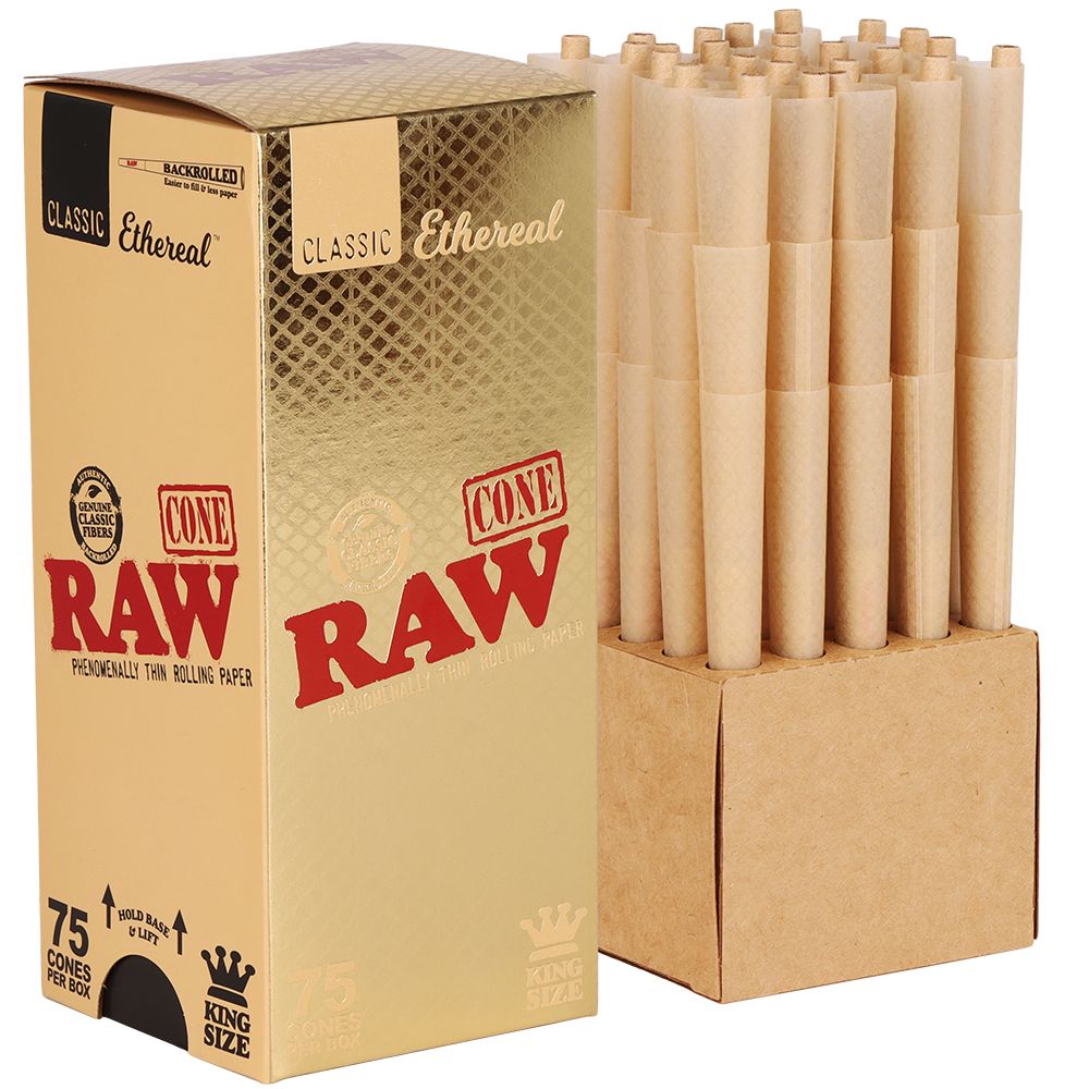 RAW Ethereal Cones | 75pc Box - Discreet Smoker