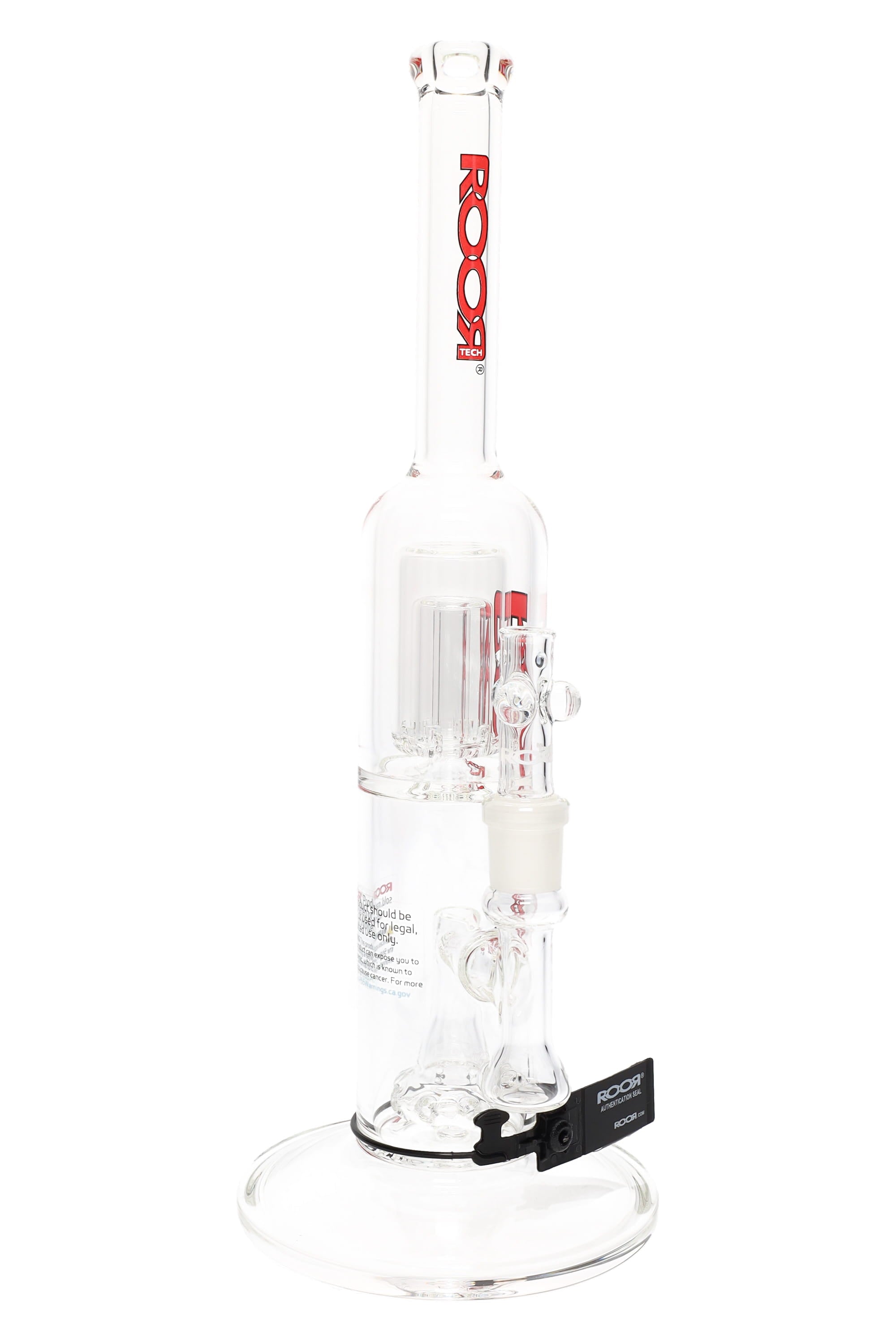 ROOR Tech 15″ Stemless Straight Tube with Barrel Perc – Clear Glass - Discreet Smoker