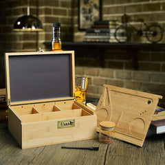 Large Bamboo Stash Box with Combination Lock 3 Glass Jar - Discreet Smoker