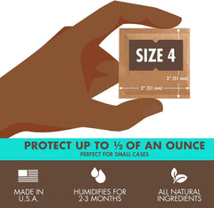 Boveda 62% Two-Way Humidity Control Packs For Storing ½ oz – Size 4 – 10 Pack - Discreet Smoker