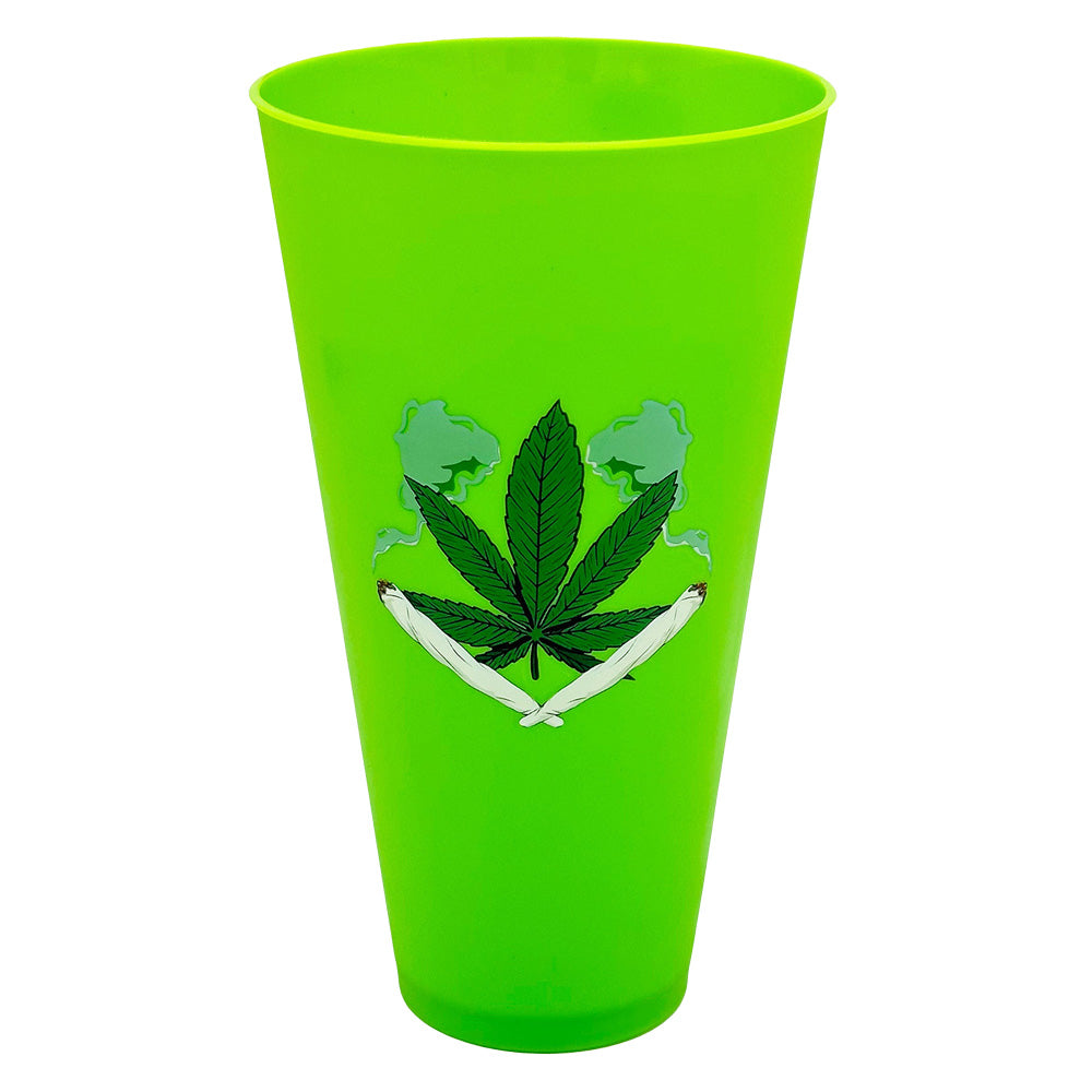 Hemp Leaf And Joints Jumbo Cup - 42oz - Discreet Smoker