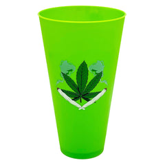 Hemp Leaf And Joints Jumbo Cup - 42oz - Discreet Smoker