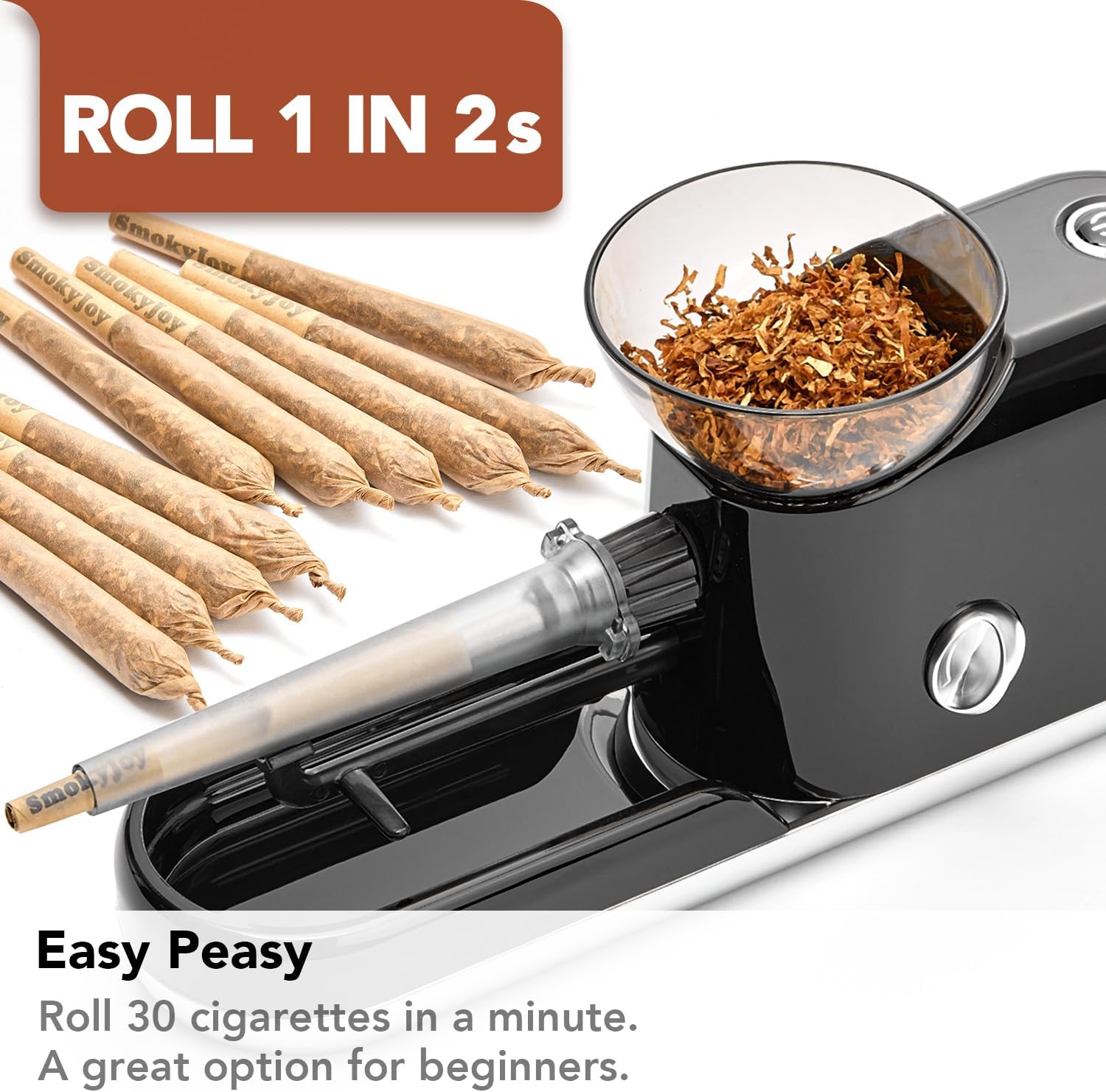 Electric Cigarette Rolling Machiner with Pre Rolled Holder Case, Grinder, Filling Maker