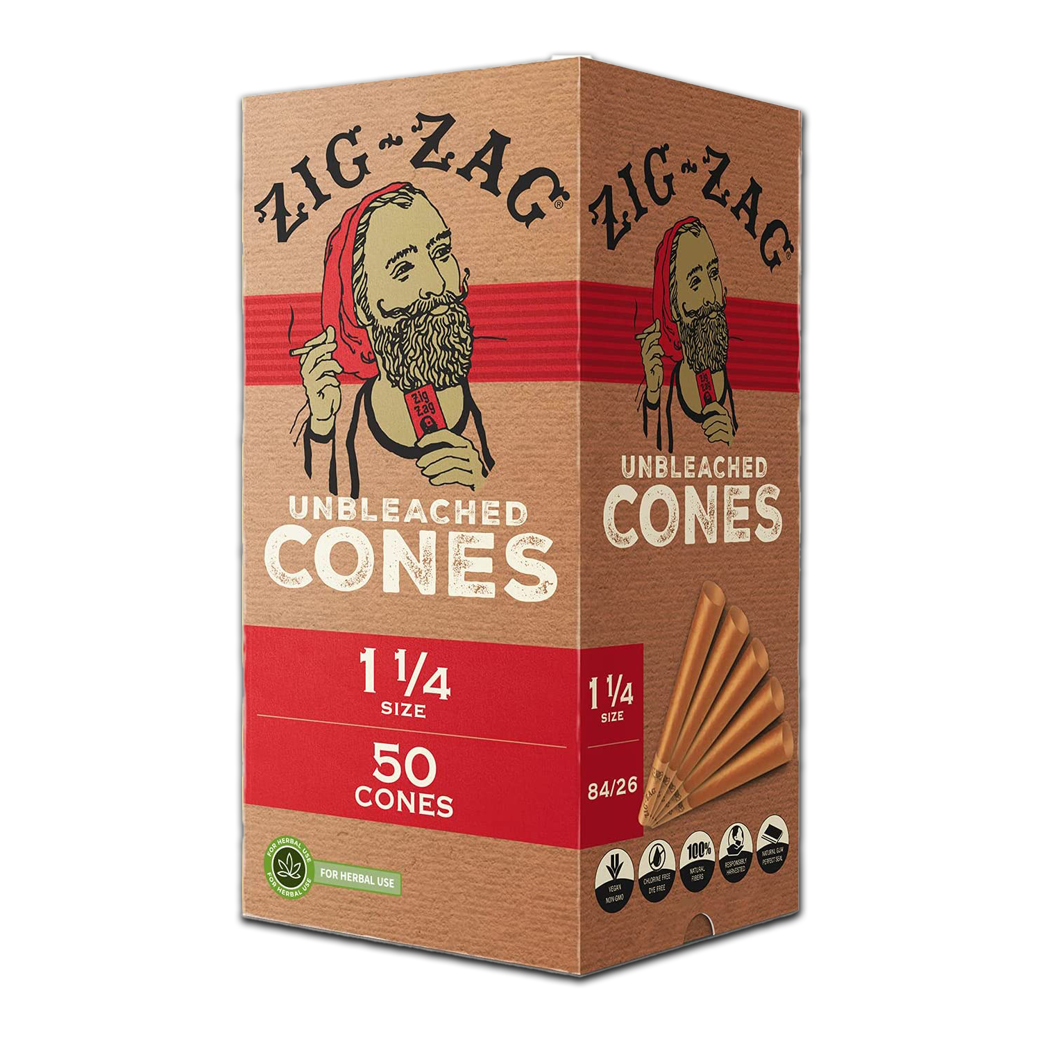 ZIG-ZAG Cones 1-1/4 Size (50 Pack) - Discreet Smoker