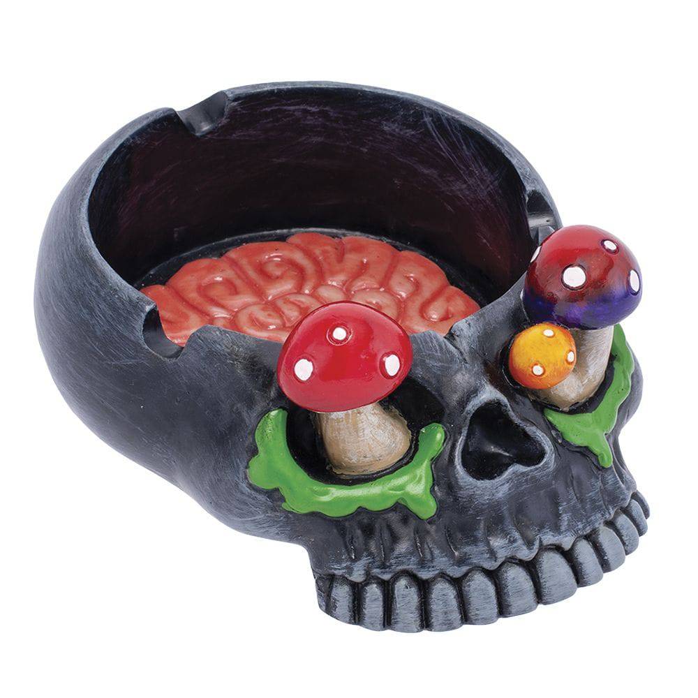 Skull Brain & Mushroom Eyes Ashtray - 5.75" x 4.2"" - Discreet Smoker