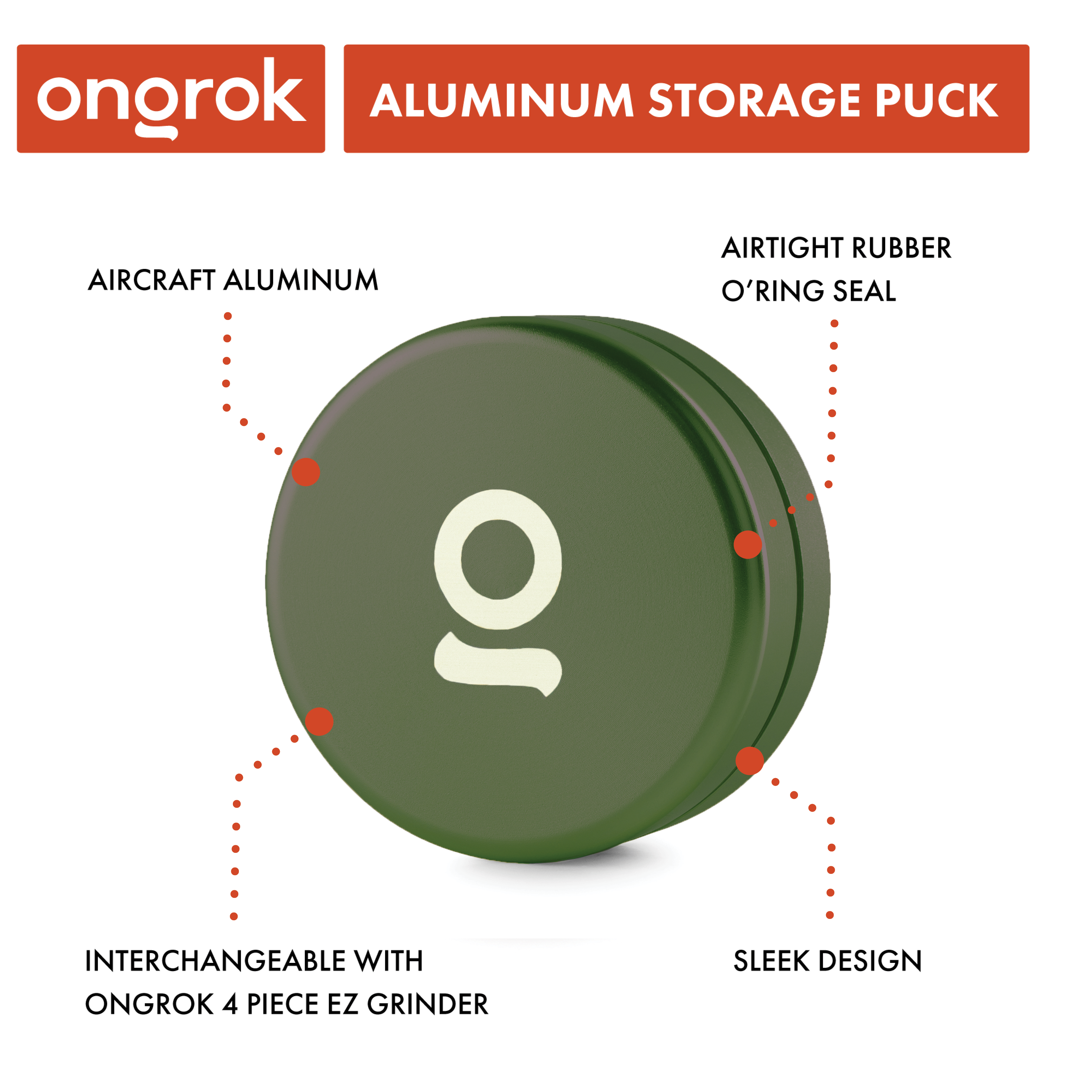 Ongrok Aluminum Storage Puck - Discreet Smoker
