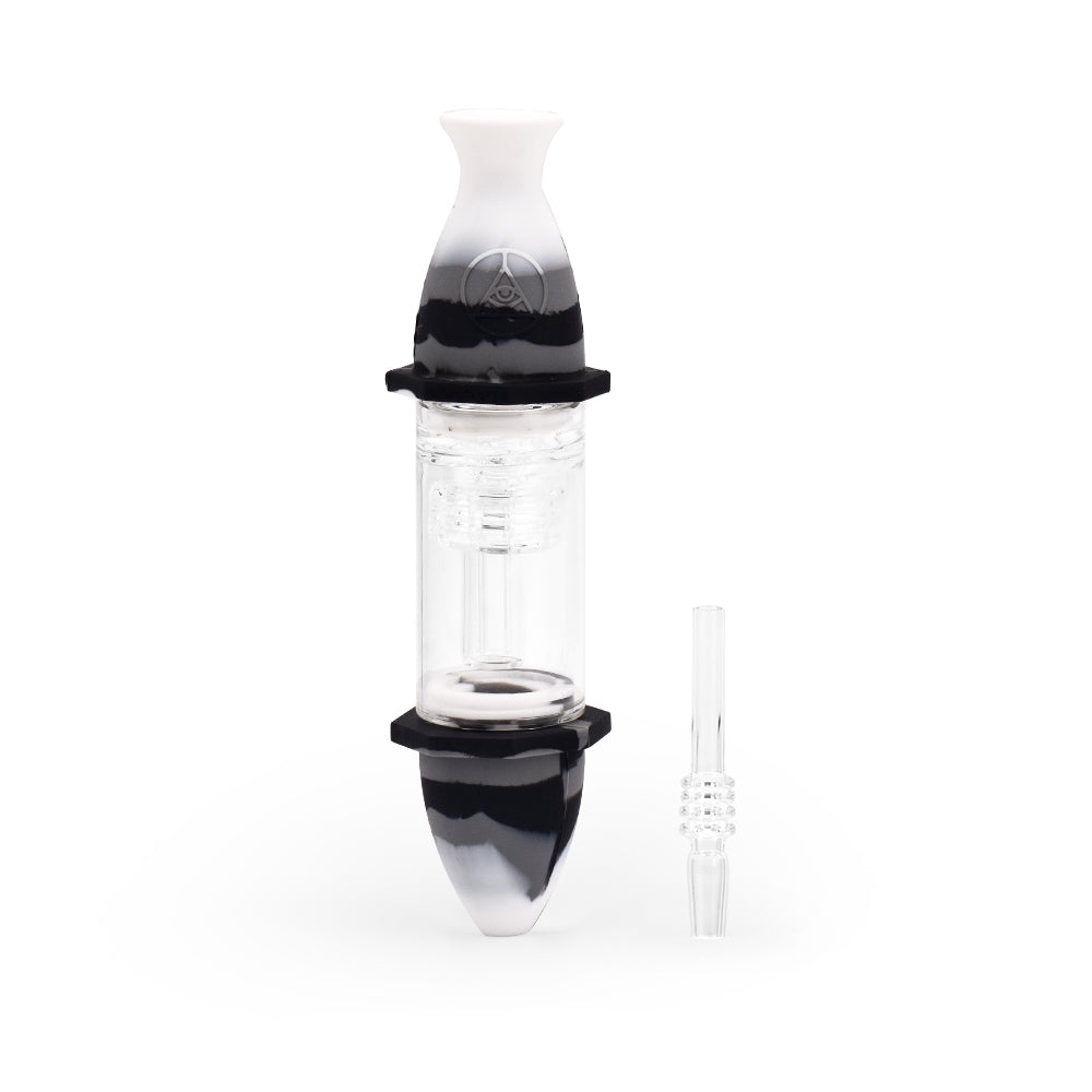 Ritual - 7'' Silicone Deluxe Nectar Collector - Black & White Marble - Discreet Smoker
