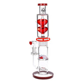 Pulsar Glycerin Hearts Glass Water Pipe with Gem Hearts - 13.75" / 14mm F - Discreet Smoker