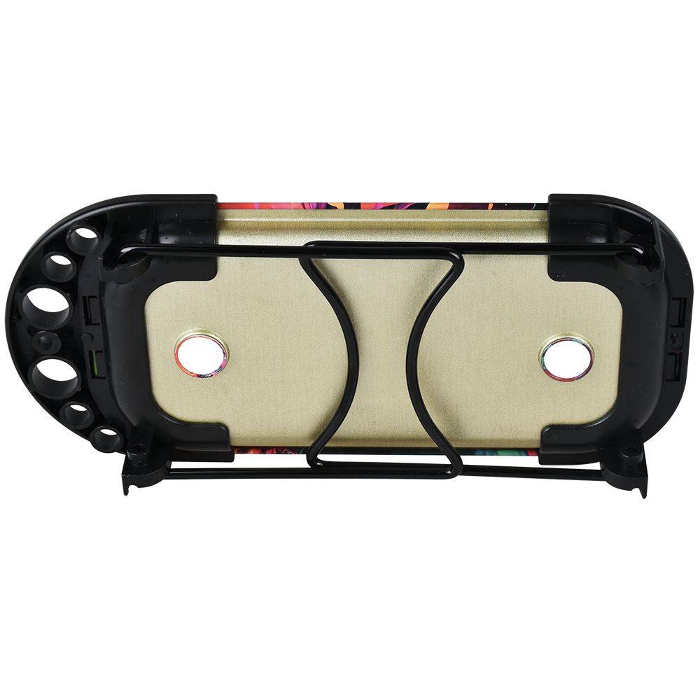 Elevated Metal Rolling Tray & Cone Loader Kit - Trippy World / 9.25"x 4.2" - Discreet Smoker