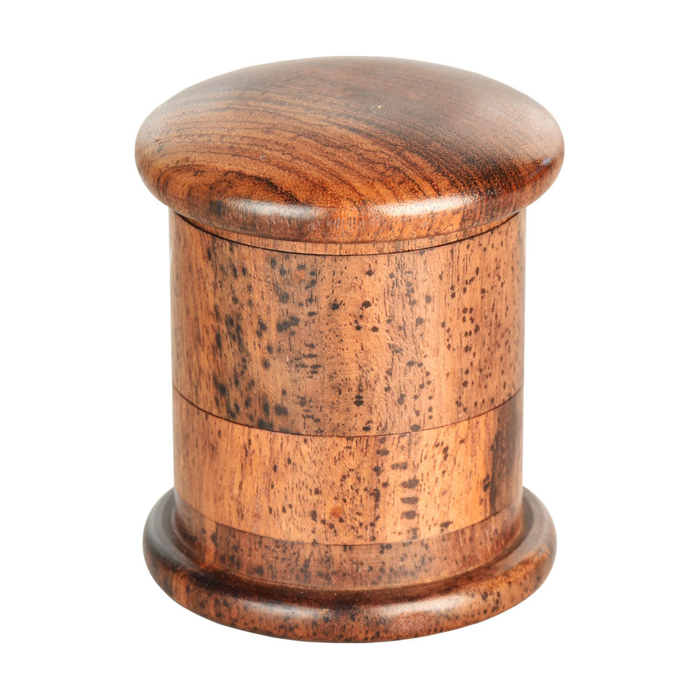 Round Rosewood 4pc Grinder w/ Screen - Discreet Smoker
