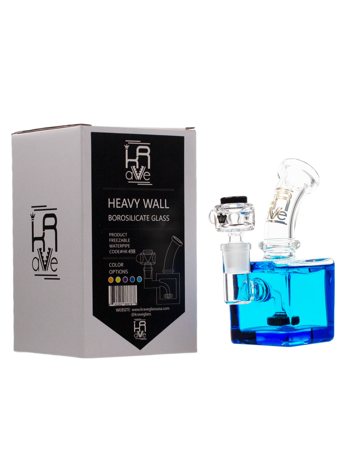 Krave Glass Cube Mini Bong - Discreet Smoker