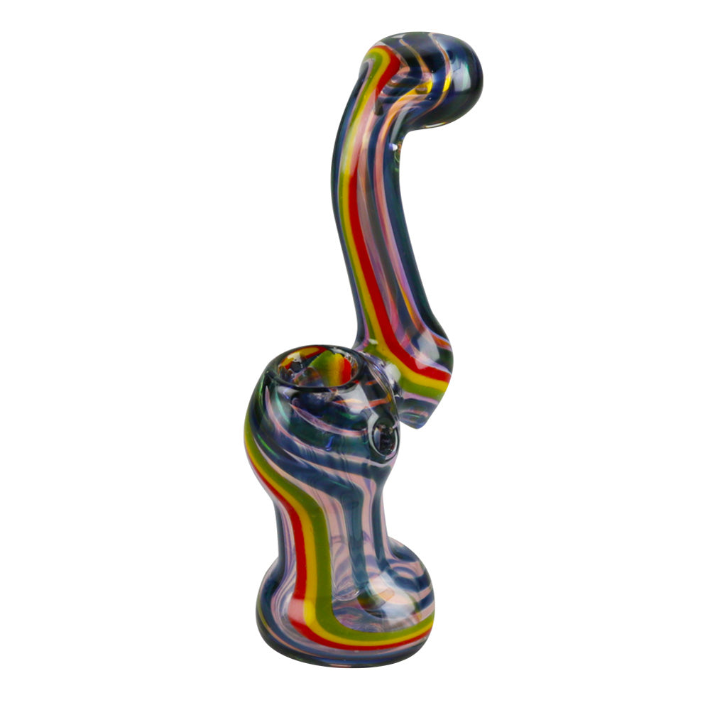 Rasta Twist Fumed Bubbler - 6" - Discreet Smoker