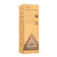 Organic CBD THC-Free Drops Citrus Mint - Extra Strength 1500mg - Broad Spectrum - Discreet Smoker