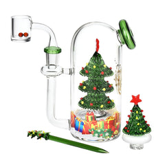 Pulsar Christmas Tree Glass Dab Rig Set - 5.75" / 14mm F - Discreet Smoker