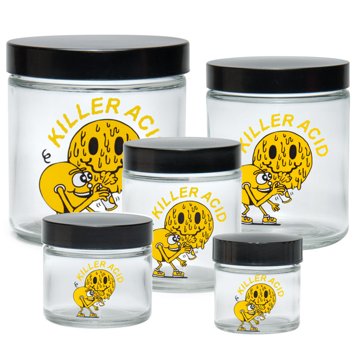 420 Science x Killer Acid Clear Screw Top Jar - Miles of Smiles - Discreet Smoker
