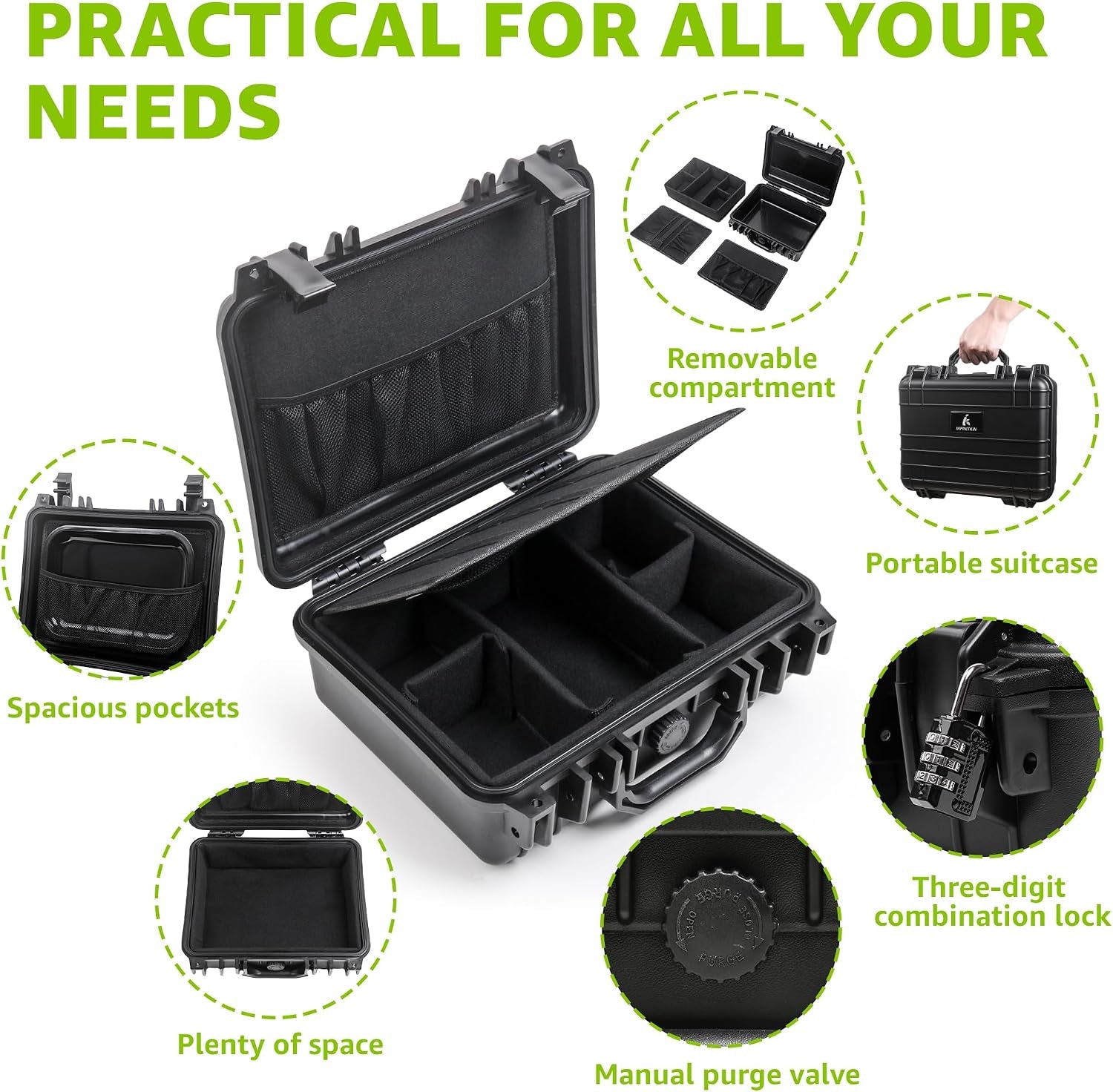INFINITKIN XL Smell Proof Box Lockable Storage Container with Lock