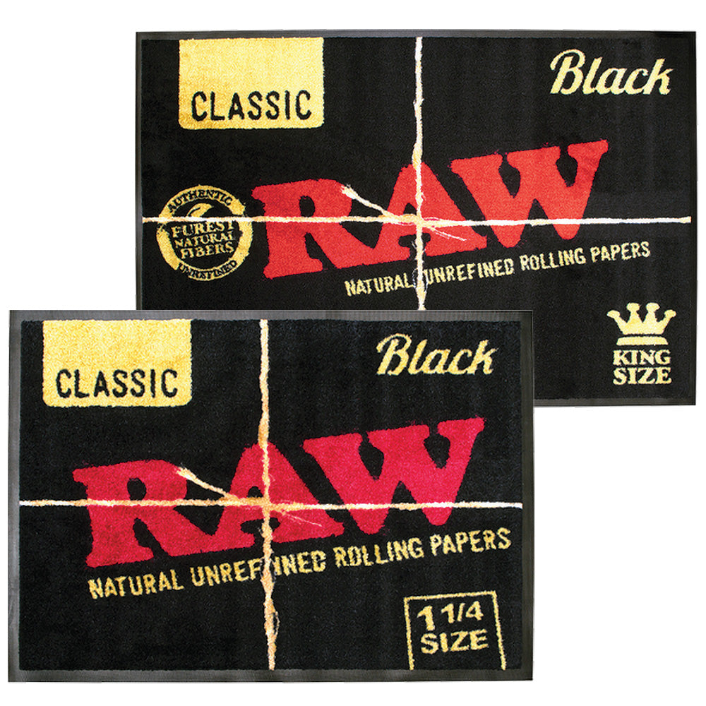 RAW Black Door Mat - Discreet Smoker