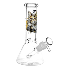 Pulsar Majestic Cat Glass Water Pipe - 7.75" / 14mm F - Discreet Smoker