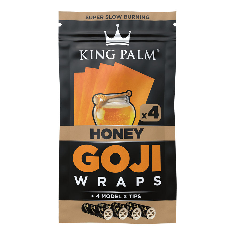 King Palm Goji Wraps & Filter Tips | 4pk | 15pc Display - Discreet Smoker