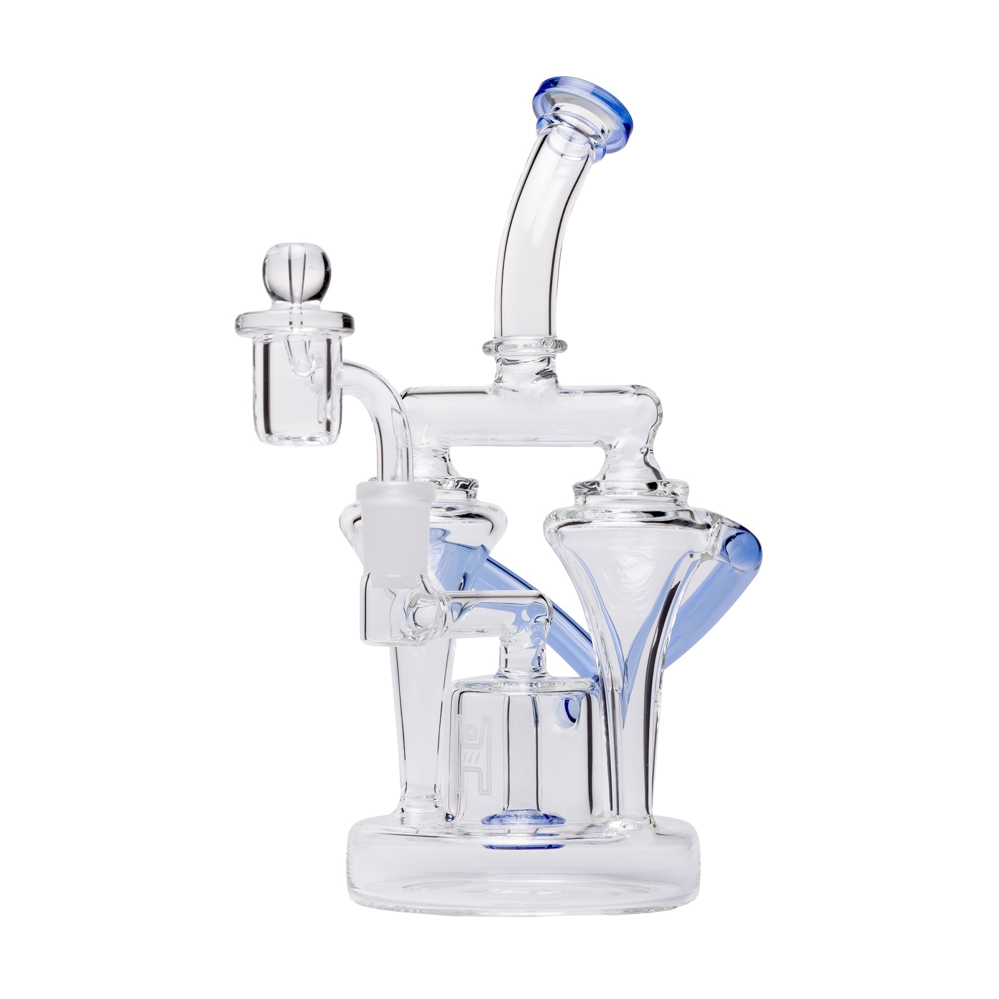 Human Grade Dualing Recycler Glass Rig Water Pipe - Discreet Smoker