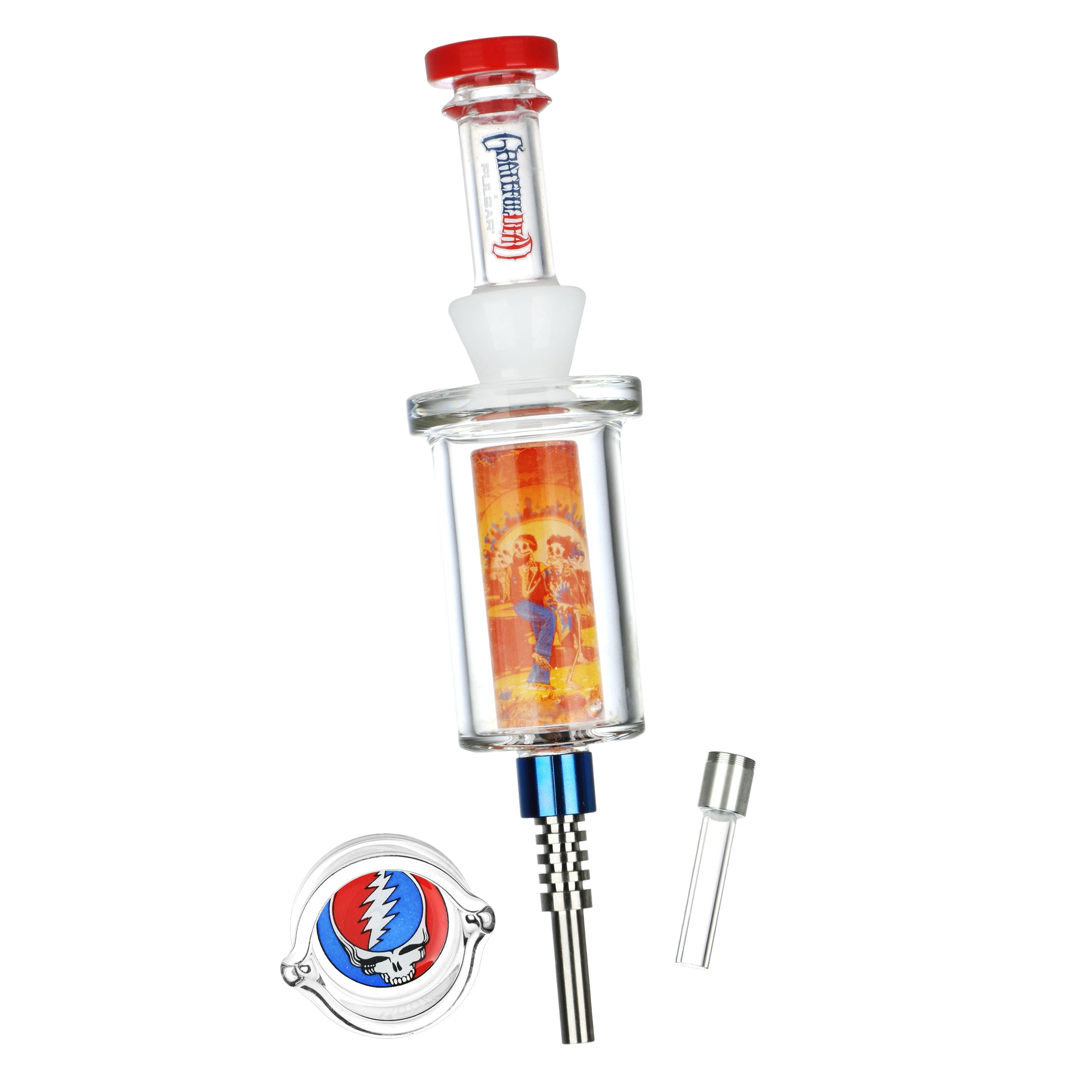 Grateful Dead x Pulsar Inside Print Vapor Vessel & SYF Dab Dish - 9.25" / Sunset Dance - Discreet Smoker
