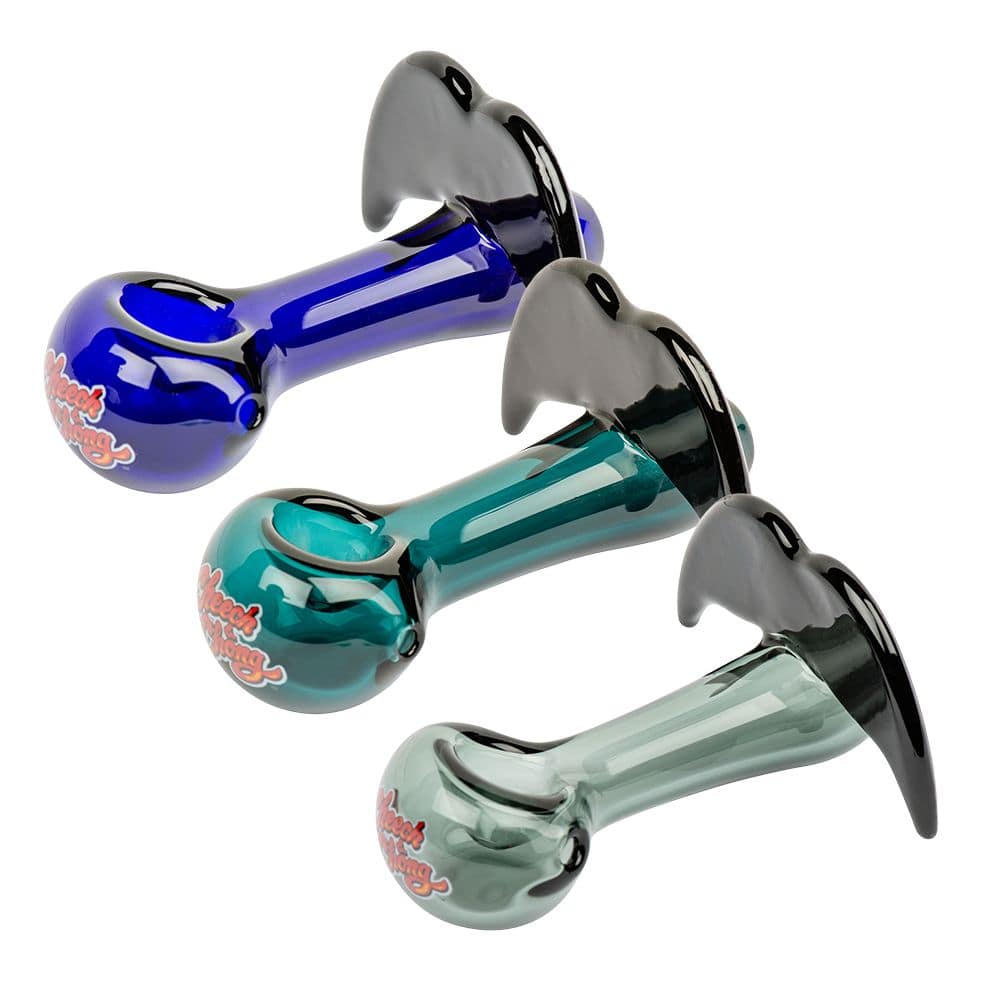Cheech & Chong Glass Moustache Ride Spoon Pipe | 4" - Discreet Smoker