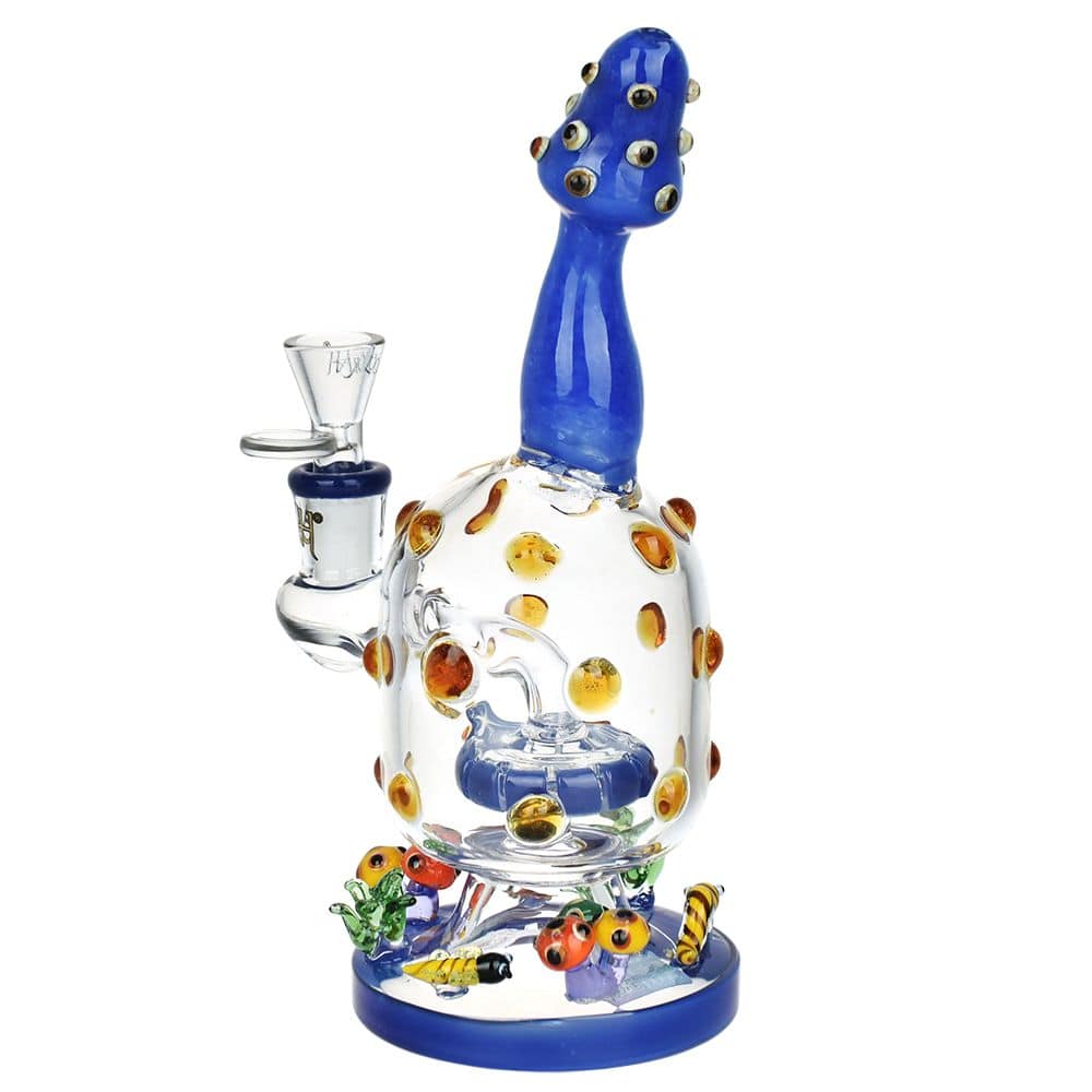 Lookah Glass Spotted Mushroom Water Pipe - 9" / 14mm F - Discreet Smoker