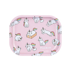 Pulsar Mini Metal Rolling Tray w/ Lid - Caticorns / 7"x5.5" - Discreet Smoker
