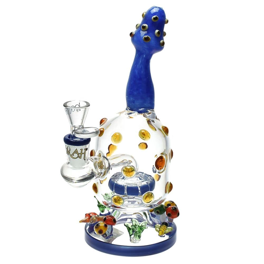 Lookah Glass Spotted Mushroom Water Pipe - 9" / 14mm F - Discreet Smoker