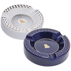 Lucienne Tapered Dots Round Ceramic Cigar Ashtray | 7.5" - Discreet Smoker