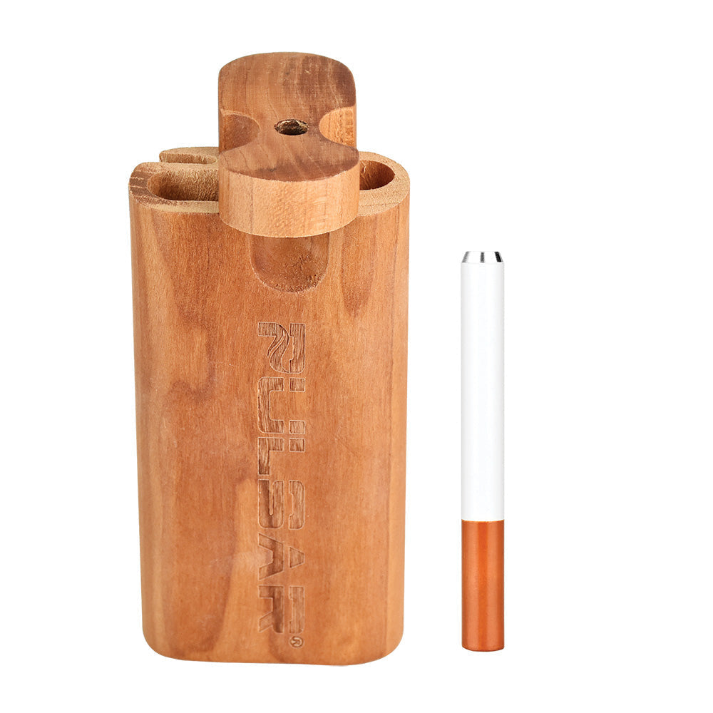 Pulsar Straight Wood Twist Top Dugout - 4" / Cherry - Discreet Smoker