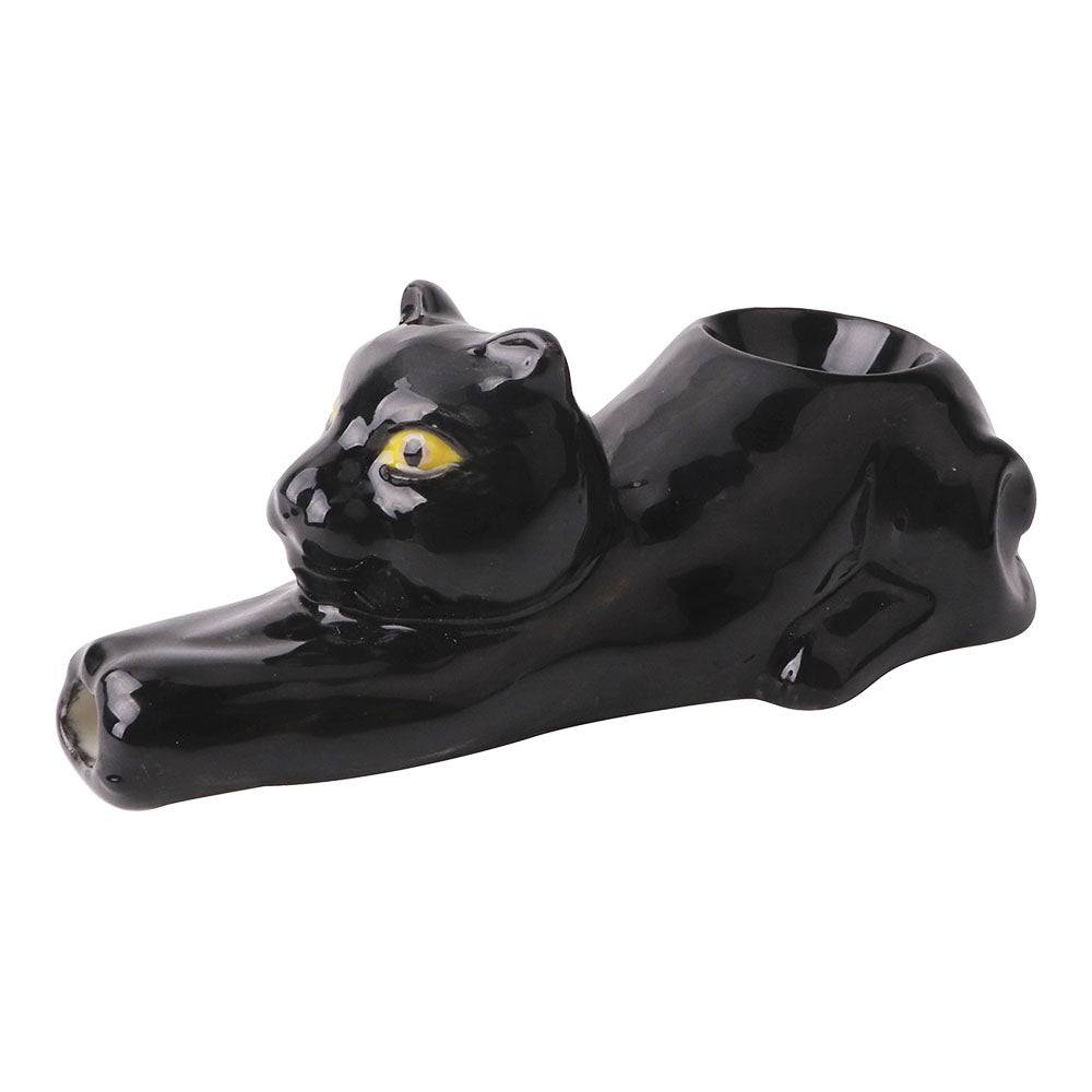Wacky Bowlz Black Cat Ceramic Pipe - 4" - Discreet Smoker