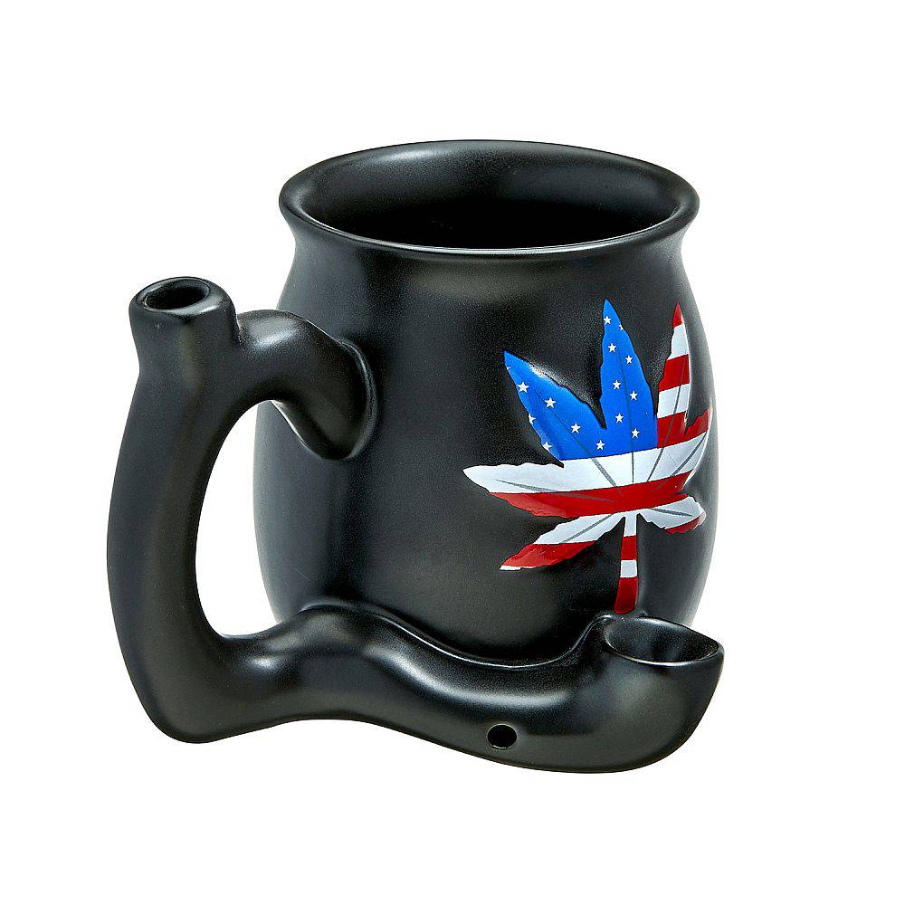 embossed patriotic leaf roast & toast mug - Discreet Smoker