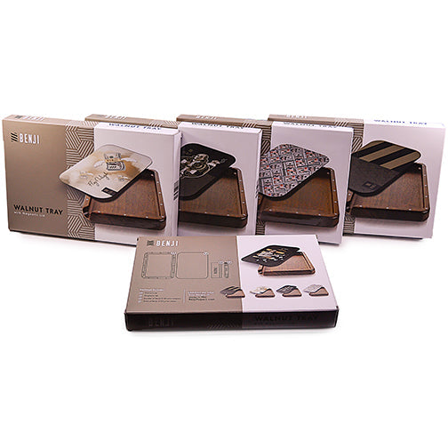 Benji - Walnut Tray w/ Magnetic Lid Kit - USD - Discreet Smoker