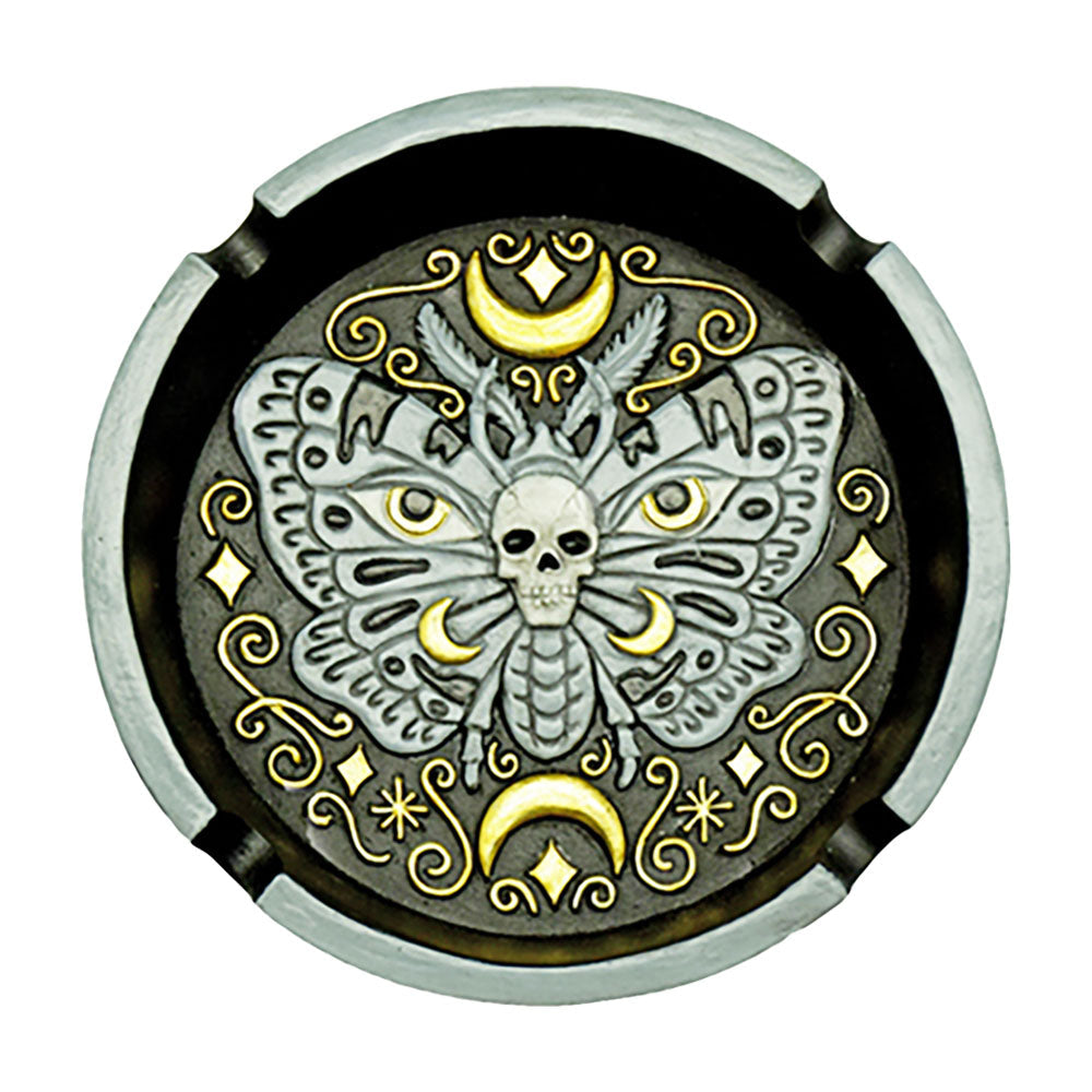 Death's-head Hawkmoth Hand-Painted Ashtray - 4.25" - Discreet Smoker