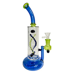 Daze Glass - 2nd Gen Spinning DNA & Turbine Perc Glass Water Pipe - Discreet Smoker