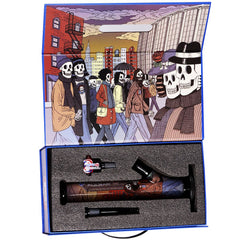 The Grateful Dead x Pulsar Inside Print Straight Tube Glass Water Pipe | 11.25" | 14mm F - Discreet Smoker